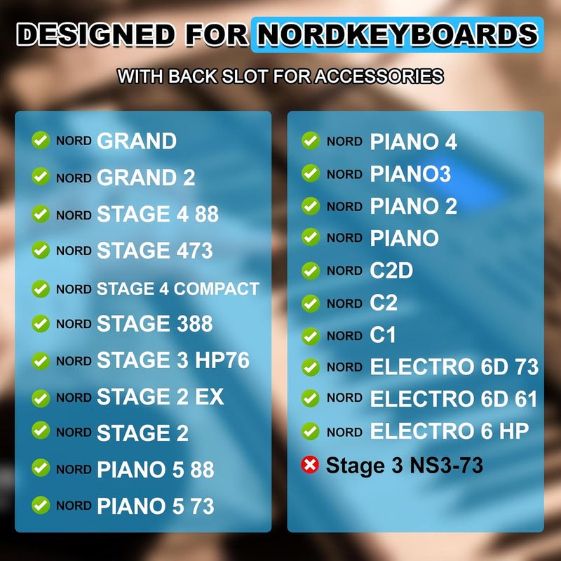 FormiPow Sheet Music Stand for Nord Keyboards, Compatible with Nord Grand 1/2, Stage 2/3/4 (73/76/88/Compact), Piano 2/3/4/5, Electro 6, C2/C2D, Quiet & Secure Clip-On Design (27.5" x 10.5") - Image 2